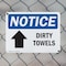 Signmission Dirty Towels (Up Arrow), 10 in W x Rectangle, Plastic OS-2PACK-NS-P-710-L-11045 - alternate 4